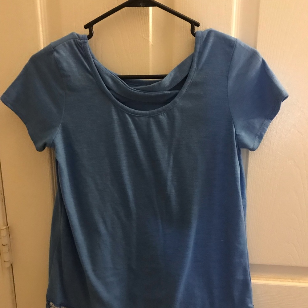 Blue Xhilaration cross back shirt
